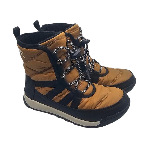 Sorel Kids Elk/Black Whitney II Short Lace Snow Waterproof Winter Utility Boots - Picture 2 of 10